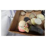 Childrens Bowl, Miniatures, Vintage Hand Painted Milk Glass
