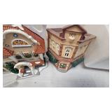 Christmas Themed village Pieces as pictured