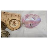 Fenton Rosemilk Rose bowl, Heart Décor, Misc