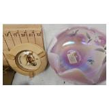 Fenton Rosemilk Rose bowl, Heart Décor, Misc