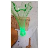 Fenton Glass Bowl(has repaired crack), uranium Vase, Piggy Thermometer