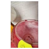Fenton Glass Bowl(has repaired crack), uranium Vase, Piggy Thermometer