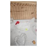 Nesting Chicken Top, Lace Tablecloth, Teapot, Napkin Holder