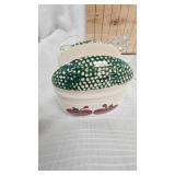 Nesting Chicken Top, Lace Tablecloth, Teapot, Napkin Holder