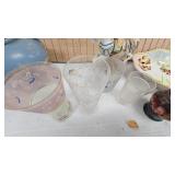 Rumrill Pottery Vase, Serving Dishes and Glasses