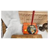 Hobnail Milk Glass Vase, Wood Tie Box, Toy Vacuum, etc
