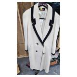 Alorna Wool Pea Coat with Black Accent Piping, Looks to be Large