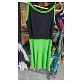 2 Handmade Vintage Dresses-Black/White and Green/Black, appear to be small/medium