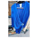 Vintage Blue Evening Dress, Herman Kay Peacoat, Size 14