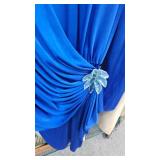 Vintage Blue Evening Dress, Herman Kay Peacoat, Size 14
