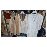 Two Glitzy Evening Tanks-Medium and White Dress Sz 12
