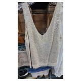 Two Glitzy Evening Tanks-Medium and White Dress Sz 12
