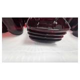 Depression Era Ruby Red  Dishes-12 Juice Glasses, 13 Water Glasses, 2 Rose Bowls