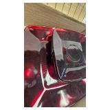 Depresstion Era Ruby Red Tea Set-4 Plates,Saucers, Cups and Vinegar/Oil Set