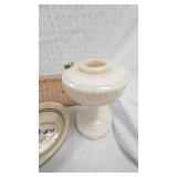 Aladdin Alacie Oil Lamp and Pottery Planter and Advertising Mixing Bowl
