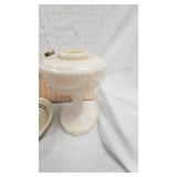 Aladdin Alacie Oil Lamp and Pottery Planter and Advertising Mixing Bowl