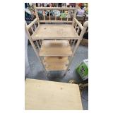 4 Tier Shelf, End Table, and Floor Lamp