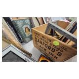 Sanfords Black Ink Wood Box with Vintage Pictures