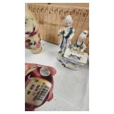 Hand Painted Vase, Porcelain and Bisque Figures