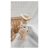 Hand Painted Vase, Porcelain and Bisque Figures