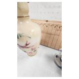 Hand Painted Vase, Porcelain and Bisque Figures