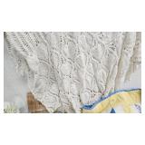 Glasss Loaf Pans, Crocheted Tablecloth