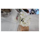 Glasss Loaf Pans, Crocheted Tablecloth