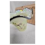 Fenton Lilly Trail on Topaz Opalescent Flip Vase