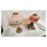 Victorian Banquet Oil Lamp and Hand Painted Lamp