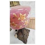 Victorian Banquet Oil Lamp and Hand Painted Lamp