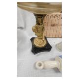 Cherub Oil Lamp, Ceramic Rolling Pin, Ruby Colored Dishes