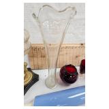 Cherub Oil Lamp, Ceramic Rolling Pin, Ruby Colored Dishes