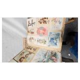 Lot of 2 Scrapbooks with vintage Cutouts and Picture, Misc Trinkets