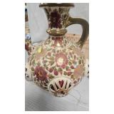 Pink Morning Glory Lamp and Budapest Ewer