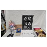 Richard Nixon Doll and 1973 Bronze Inaguaral Medal and Signs