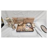Porcelain Pitcher, Paperweight, etc