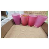 Satin Cranberry Glasses, Green Satin Candy Dish, etc