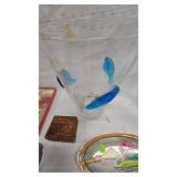 Pulled Glass Vase, and Vintage Misc Glassware
