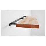 HARDWOOD REFLECTIONS 10 in. W x 24 in. D Unfinished Hevea Floating Decorative Wall Shelf