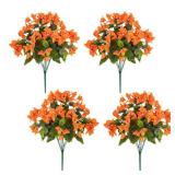 Nearly Natural 19 in. UV Resistant Artificial Bougainvillea Bush (Indoor/Outdoor) - (Set of 4)