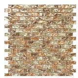 Jeffrey Court Infusion Gold Metallic 11.875 in. x 11.375 in. Interlocking Brick Glass Mosaic Tile - 9.38 SQ FT
