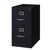 Hirsh 25 in. D 2-Drawer Black Metal Letter Width 15 in. W Vertical File Cabinet Commercial Grade