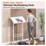 ComHoma Standing Desk 32 in. Adjustable Height and Tiltable Tabletop Gaming Desk Mobile Computer Table,White