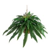 (2) Nearly Natural Large Artificial Boston Fern Hanging Basket