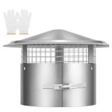 VIVOHOME 8 in. Round Adjustable Stainless Steel Chimney Cap with Screen