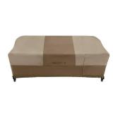 Hampton Bay 38 in. L x 77.3 in. W x 31 in. H Beige Patio Furniture Loveseat and Sofa (2-In-1) Cover