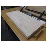 HARDWOOD REFLECTIONS 10 in. W x 24 in. D Unfinished Hevea Floating Decorative Wall Shelf