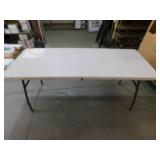 HDX 6 ft. Almond Resin Top Indoor/Outdoor Rectangular Folding Utility Table