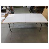 HDX 6 ft. Almond Resin Top Indoor/Outdoor Rectangular Folding Utility Table
