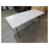 HDX 6 ft. Almond Resin Top Indoor/Outdoor Rectangular Folding Utility Table